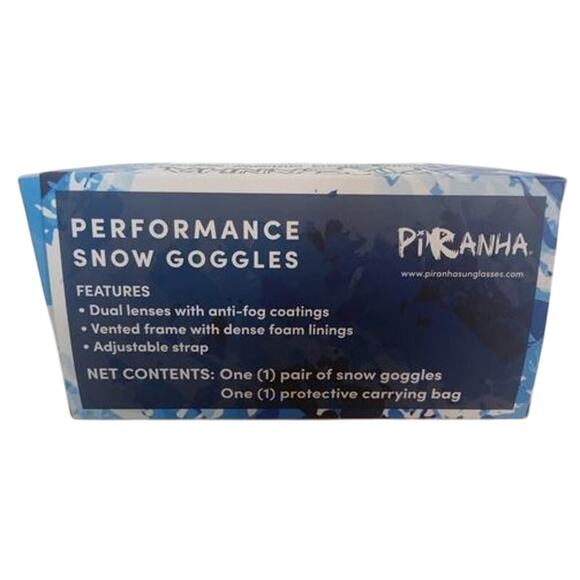 NEW Piranha Performance Snow Goggles Dual Lenses Vented Padded for Winter Sports - Picture 2 of 2